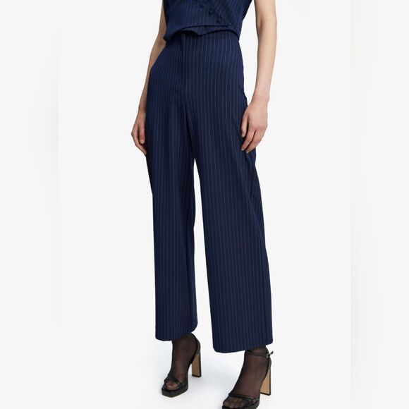 Bardot Navy Pinstripe Dress Pants size 8 - Picture 1 of 9